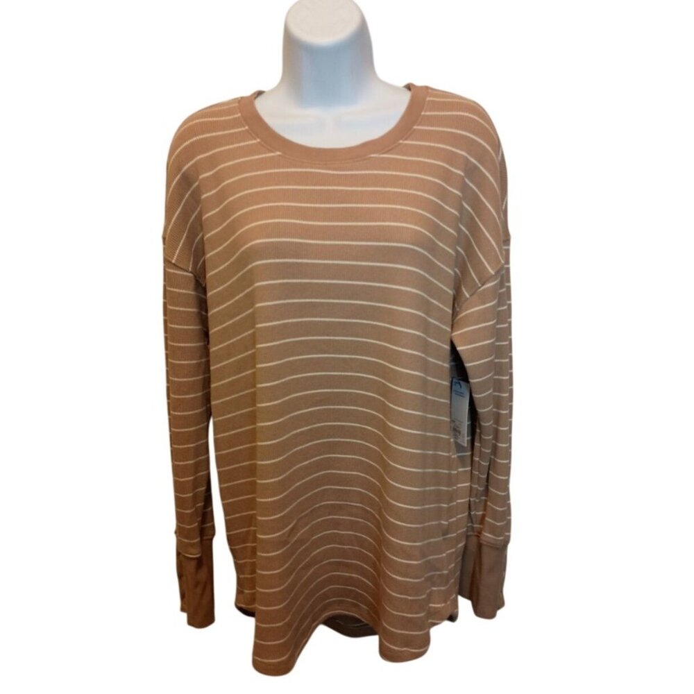 Sonoma Good For Life Women's 1X Plus Cozy Waffle Pullover Top Log Sleeve  Shirt - Picture 2 of 8